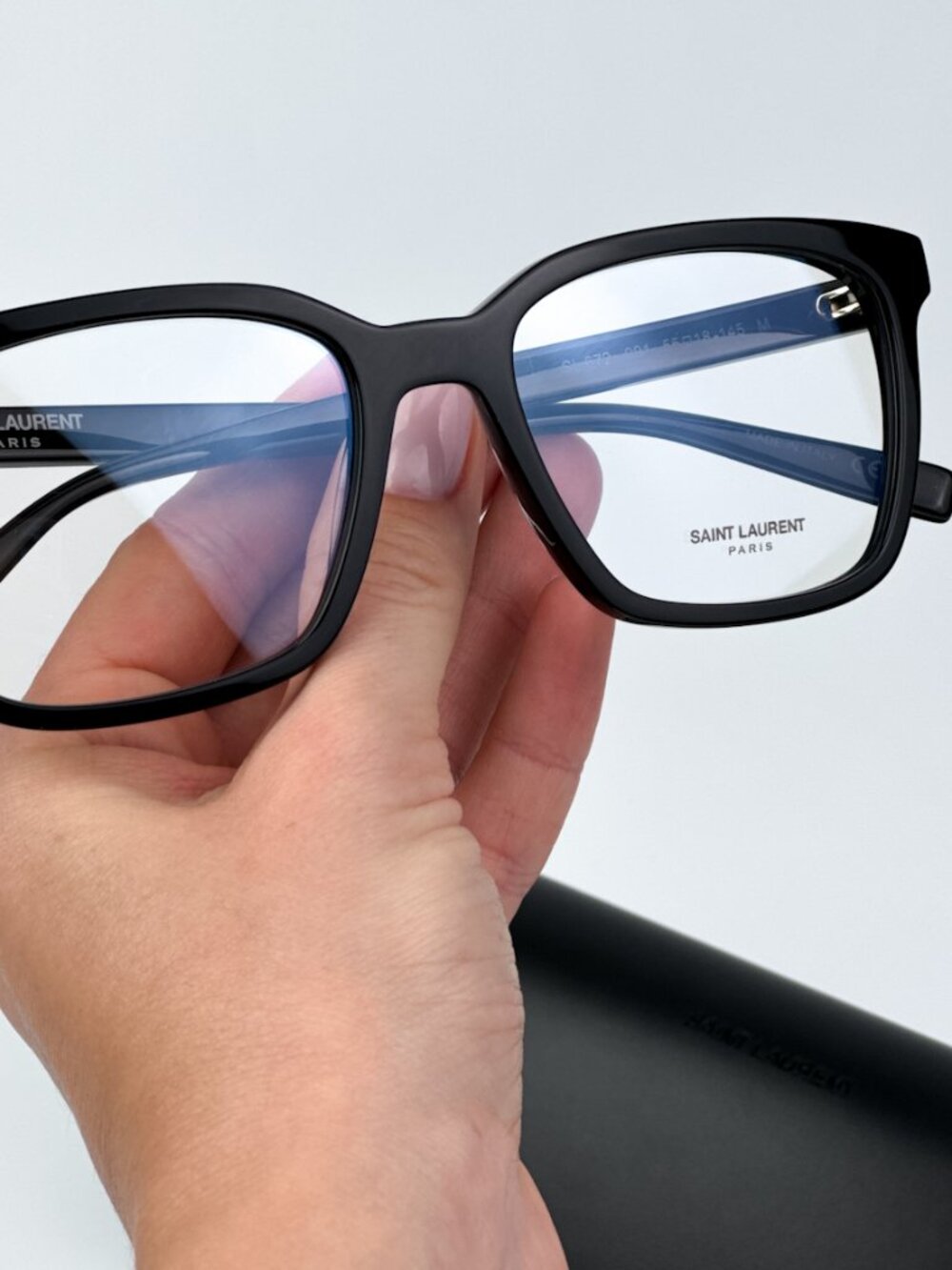 SAINT LAURENT SL672 001 BLACK SQUARE UNISEX EYEGLASSES